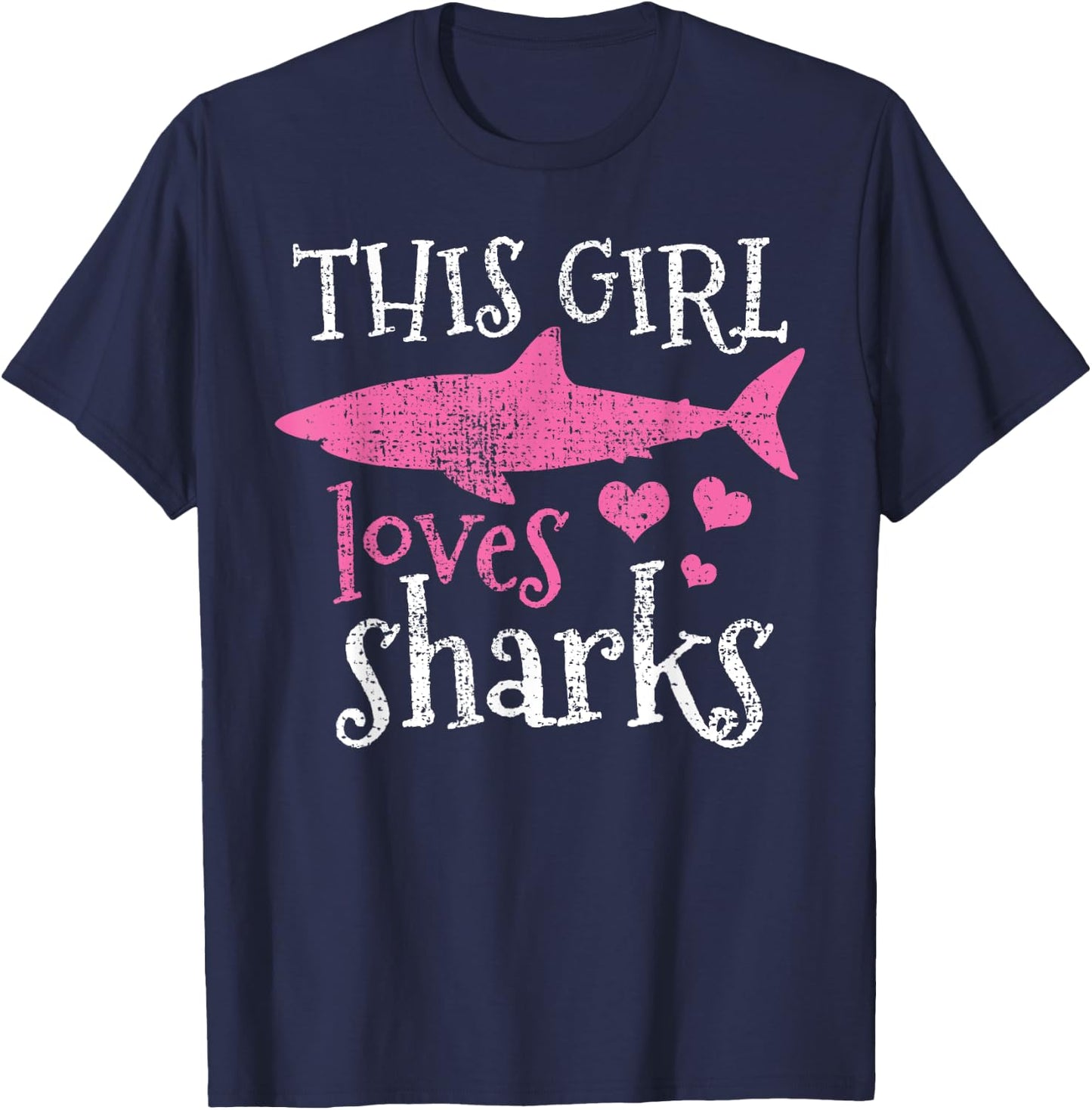 Shark Lover Marine Biologist Animal Vintage Gift T-Shirt - T-Shirt | Navy