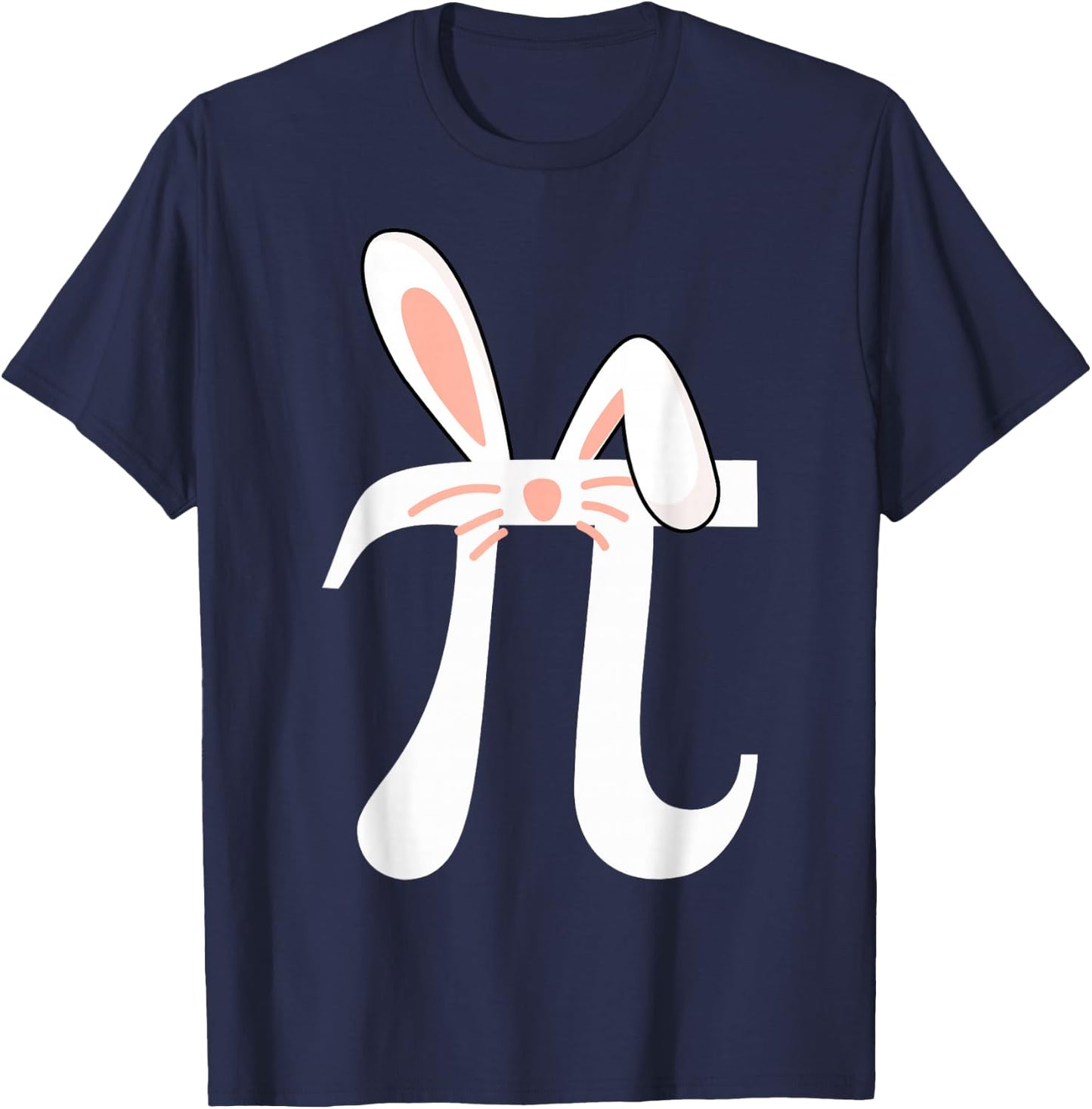 Pi Symbol Easter Bunny Rabbit Ears Easter Day Math Teachers T-Shirt - T-Shirt | Navy