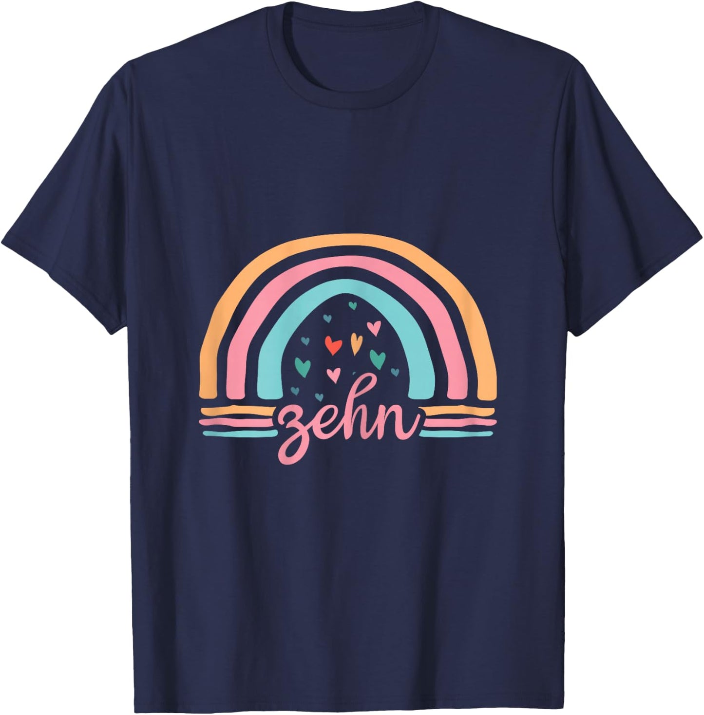 10. Geburtstag süßes Regenbogen Mädchen 10 Jahre alt T-Shirt - T-Shirt | Navy