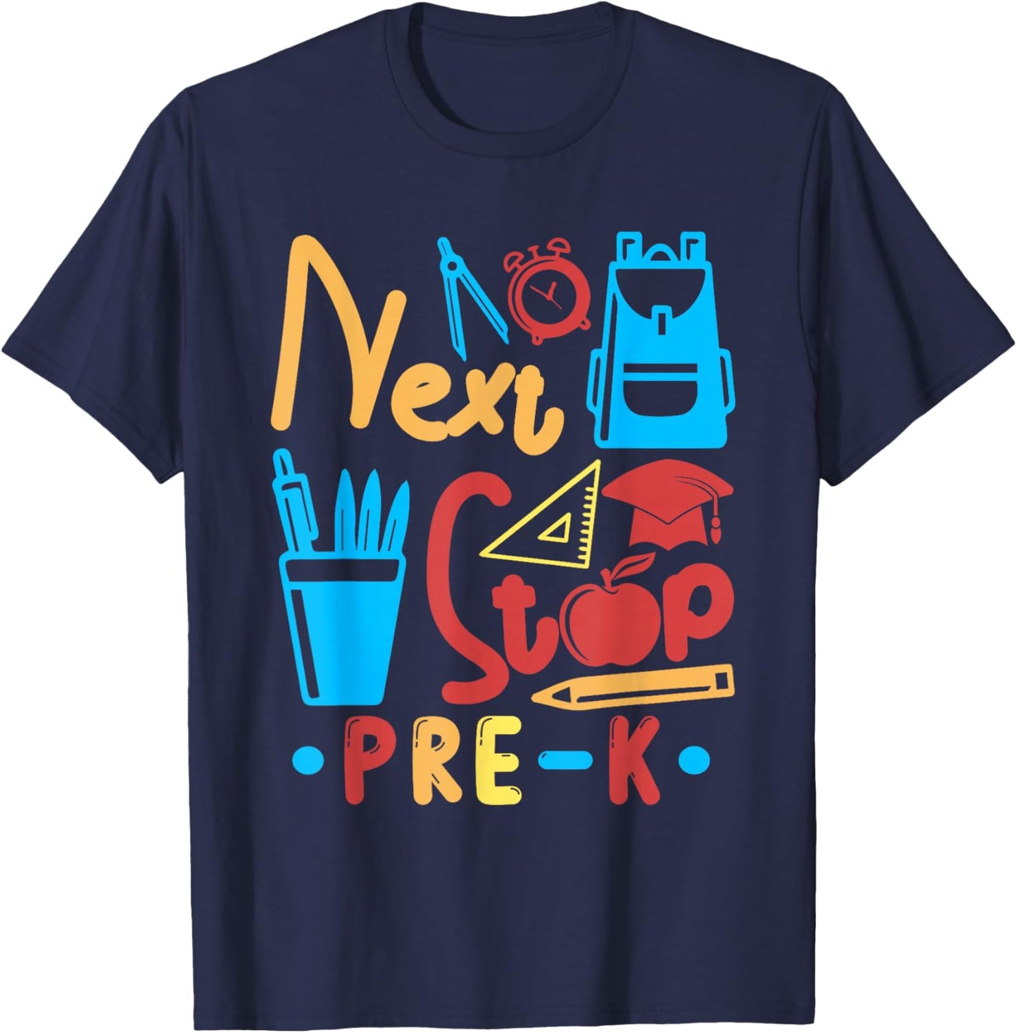 Next Stop Pre-K Costume Graduation Matching Students T-Shirt - T-Shirt | Navy