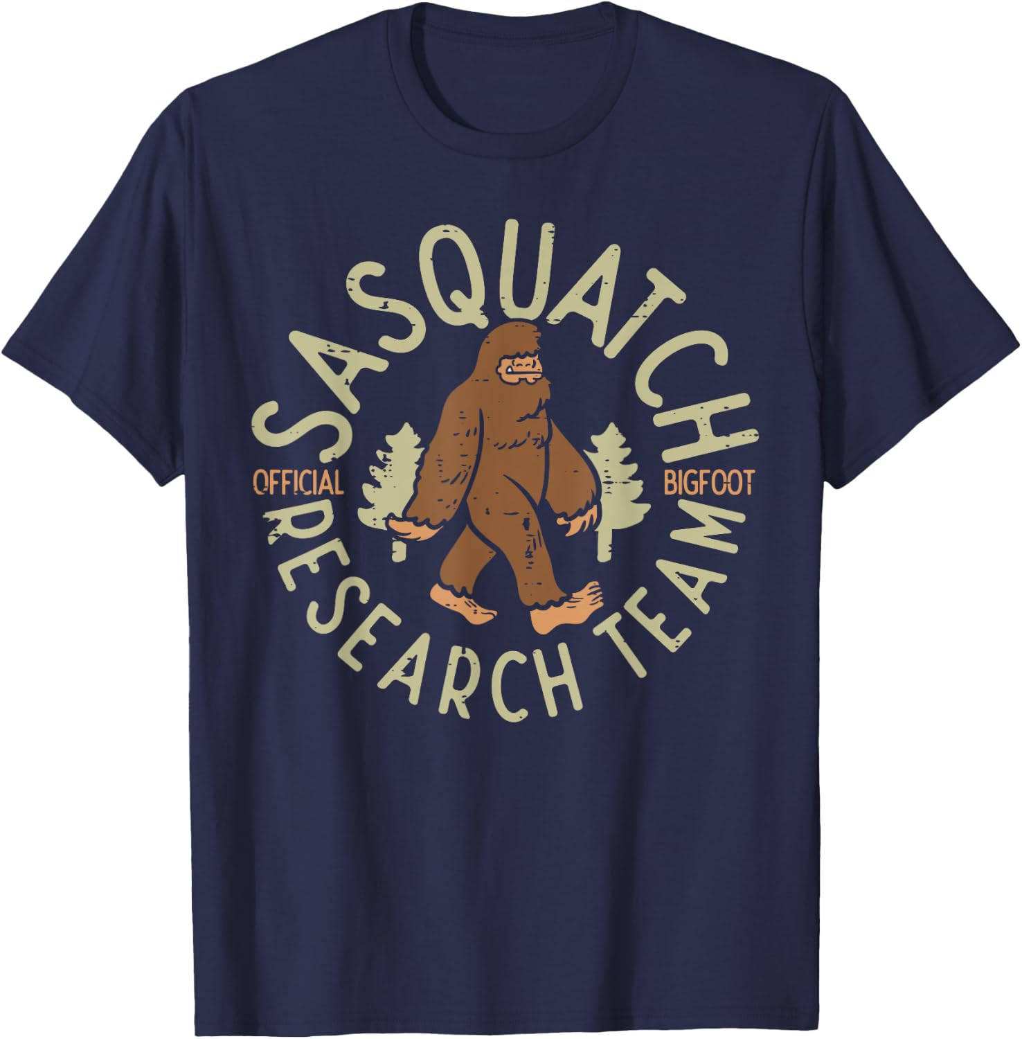Camping Sasquatch Research Team Bigfoot Camper Men Women Kid T-Shirt - T-Shirt | Navy