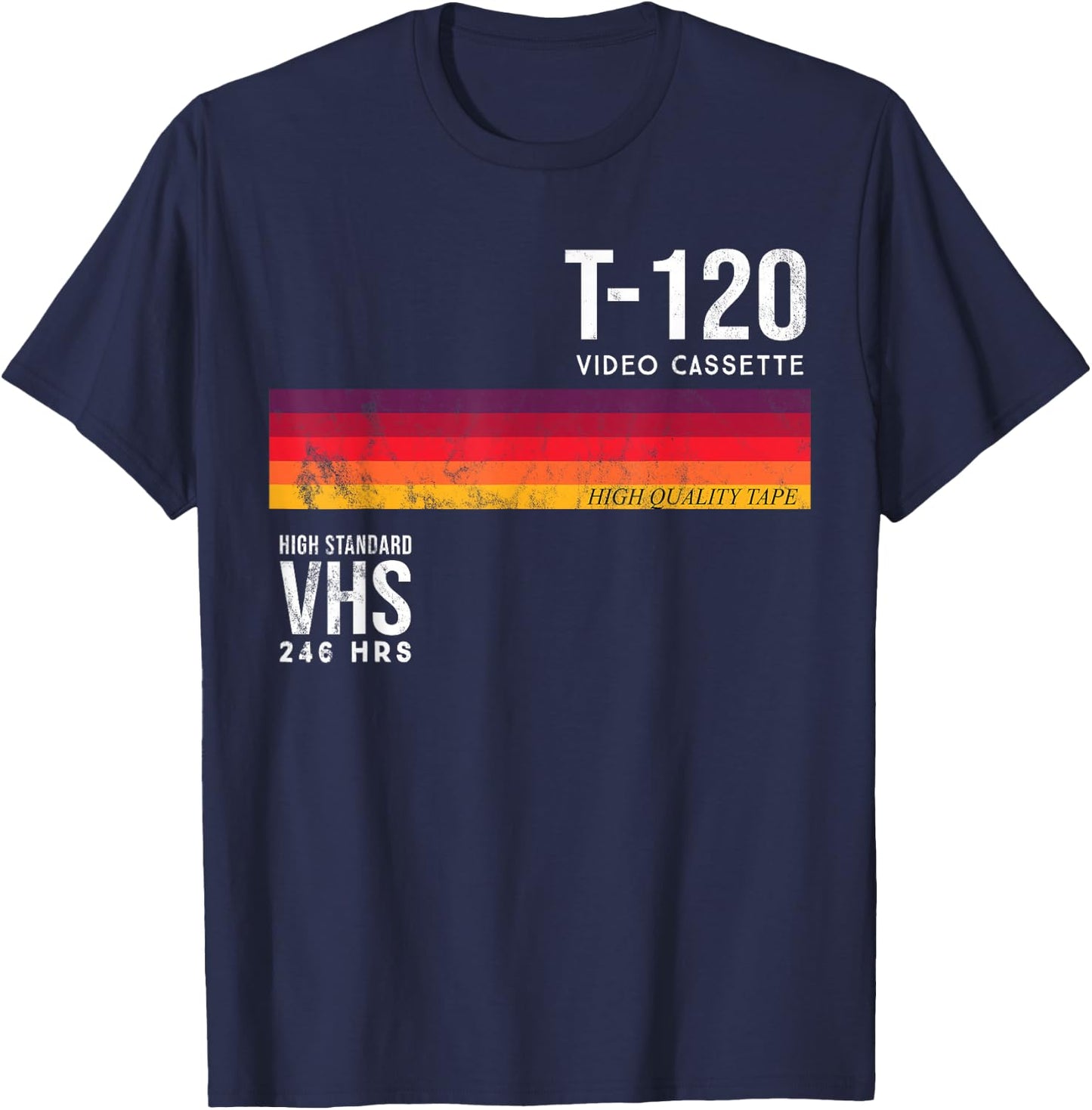 Vintage 80s Video Cassette Tape VHS , black T-Shirt - T-Shirt | Navy