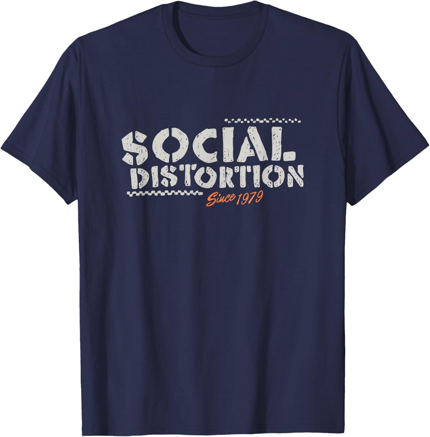 Offizielles Social Distortion Schwarz , Erwachsene, Klein, , Kurzarm, Party, Lässig T-Shirt - T-Shirt | Navy