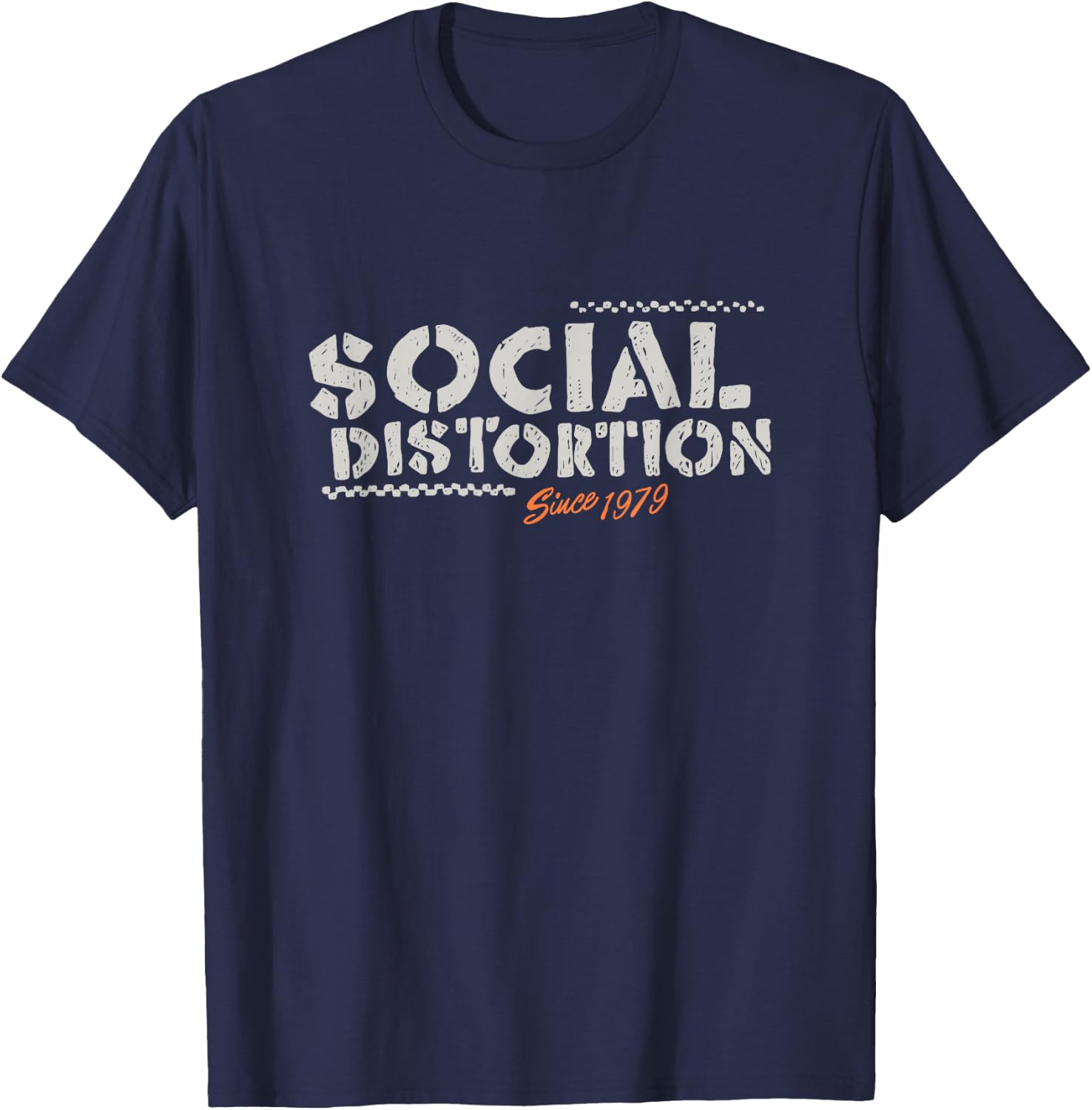 Offizielles Social Distortion Schwarz , Erwachsene, Klein, , Kurzarm, Party, Lässig T-Shirt - T-Shirt | Navy
