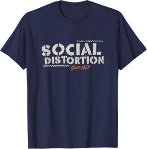 Offizielles Social Distortion Schwarz , Erwachsene, Klein, , Kurzarm, Party, Lässig T-Shirt - T-Shirt | Navy