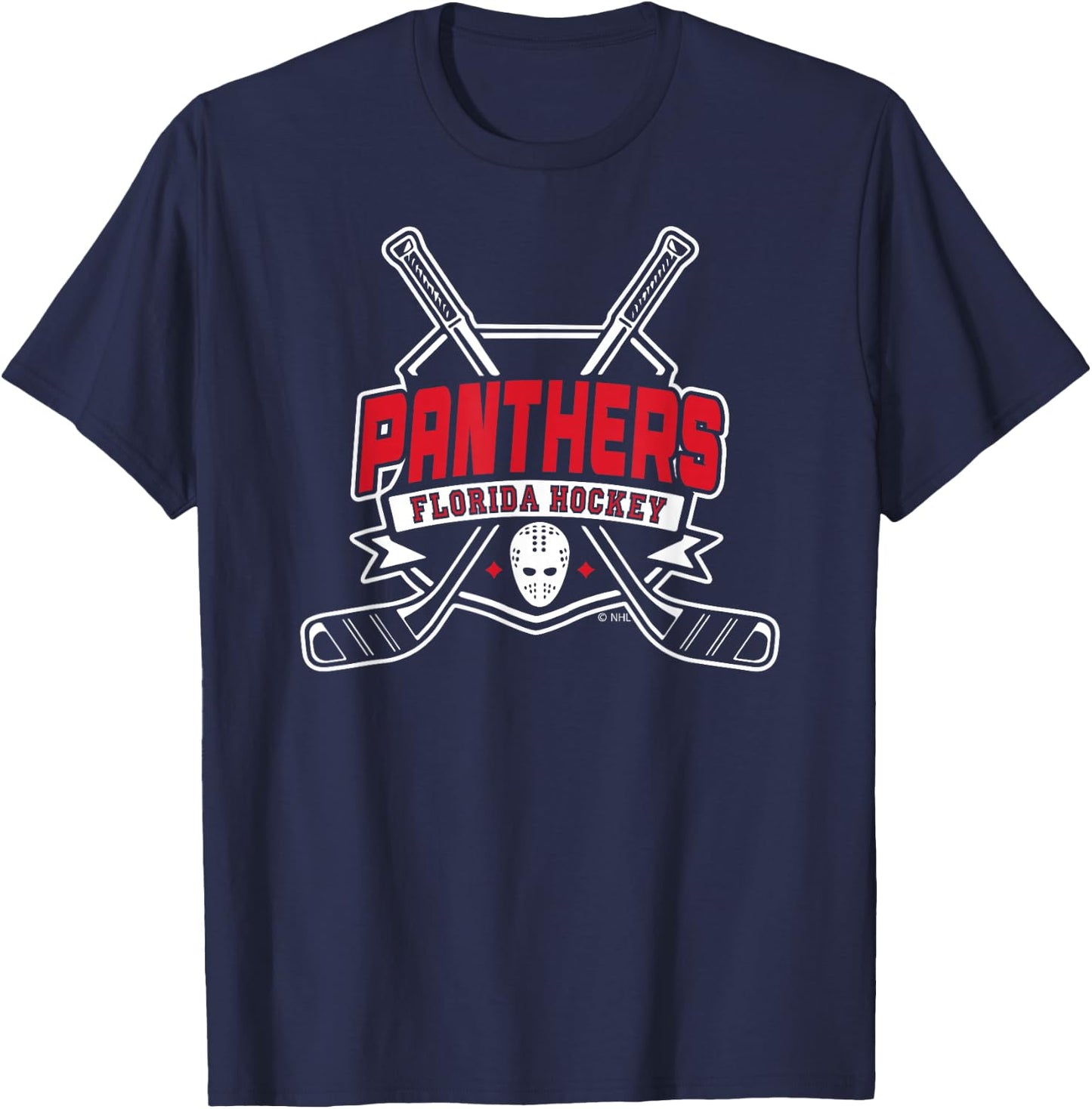 Florida Panthers Hockey Sticks Navy Officially Licensed T-Shirt - T-Shirt | Navy