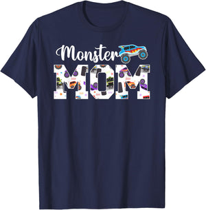 Monster Mom Monster Truck Mom Monster Truck Mother T-Shirt - T-Shirt | Navy