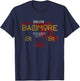 Vintage Baltimore Charm City Maryland MD Map T-Shirt - T-Shirt | Navy