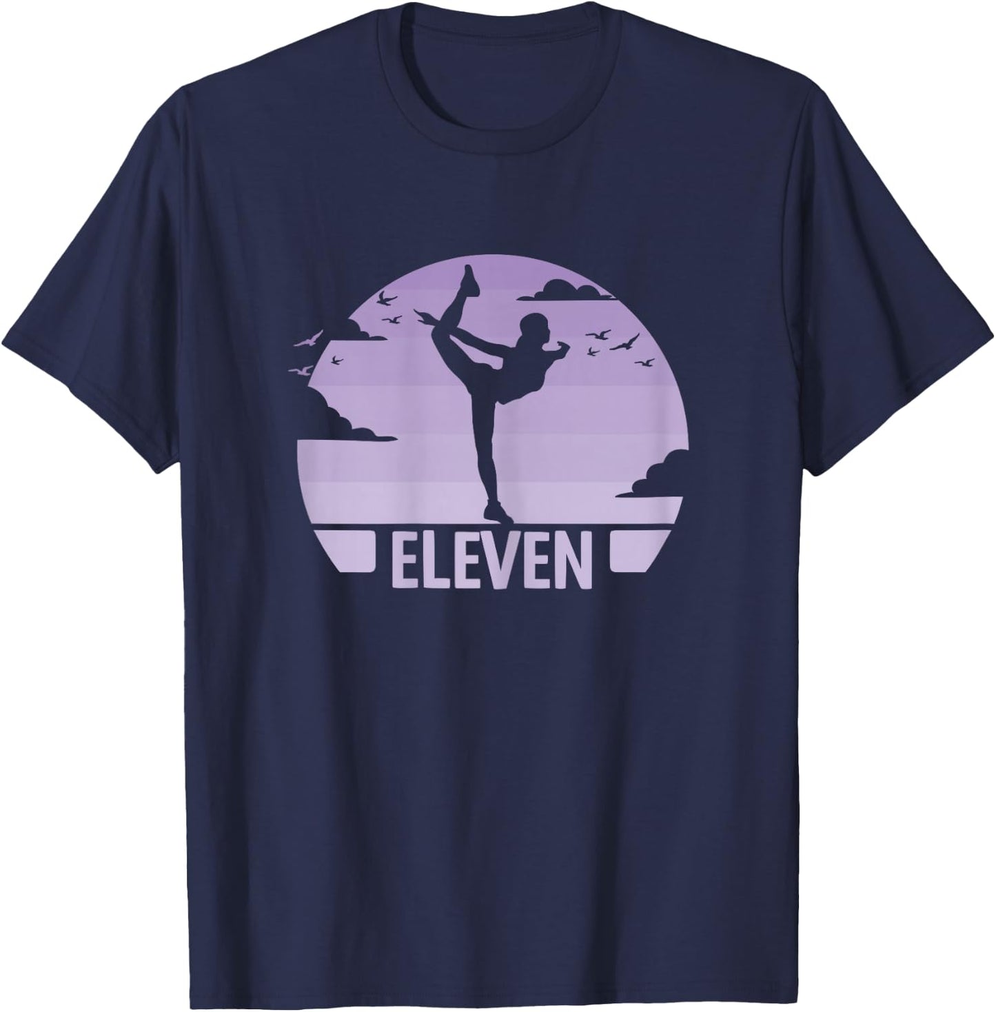 11th Birthday Gymnastic Dancer 11 Years Girls Gymnastics , black T-Shirt - T-Shirt | Navy