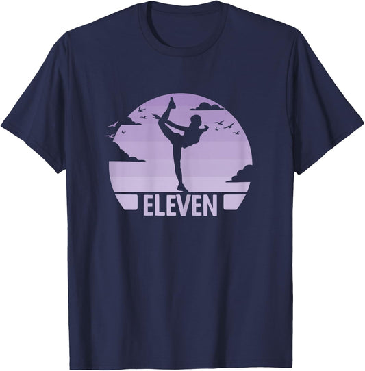 11th Birthday Gymnastic Dancer 11 Years Girls Gymnastics , black T-Shirt - T-Shirt | Navy