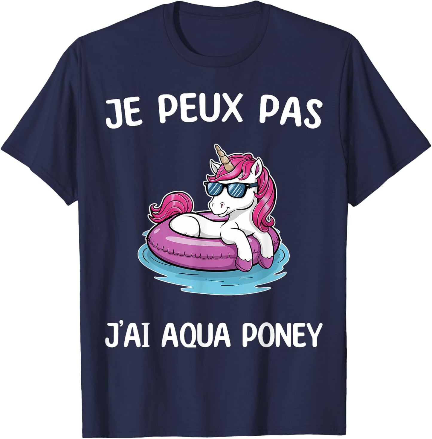 I Can't Have Aqua Pony , Black, S T-Shirt - T-Shirt | Navy