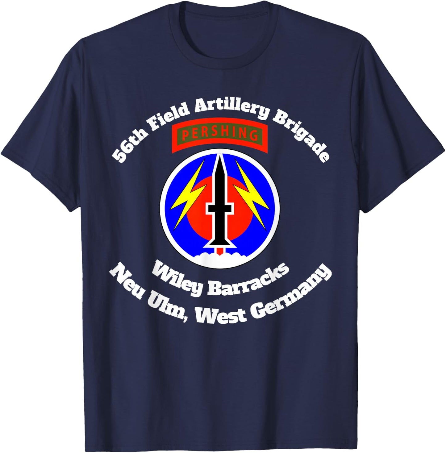 56th Artillery Brigade Wiley Barracks, Neu Ulm design T-Shirt - T-Shirt | Navy