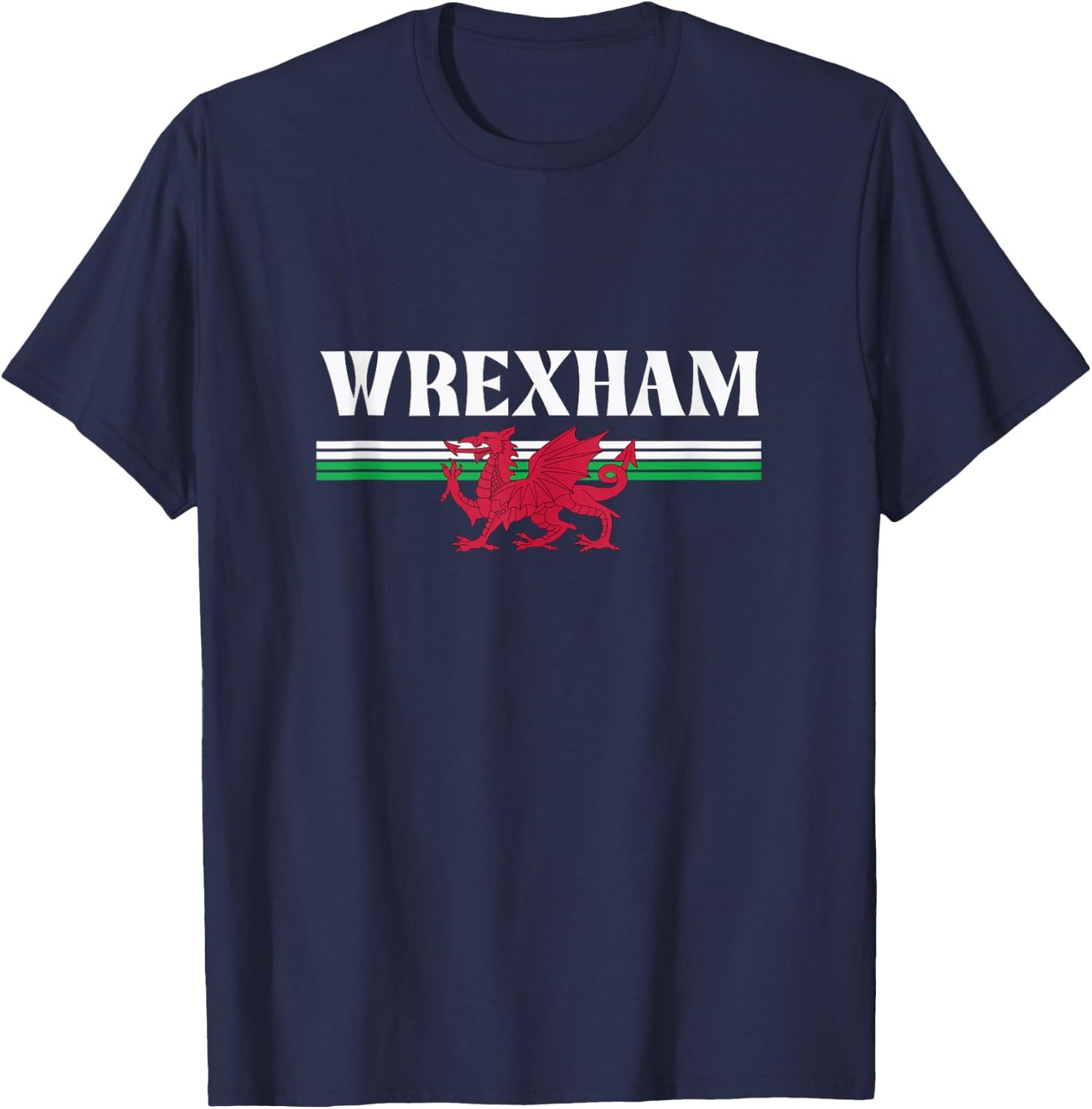 Wrexham Wales Flag Emblem, Wrexham Wales T-Shirt - T-Shirt | Navy