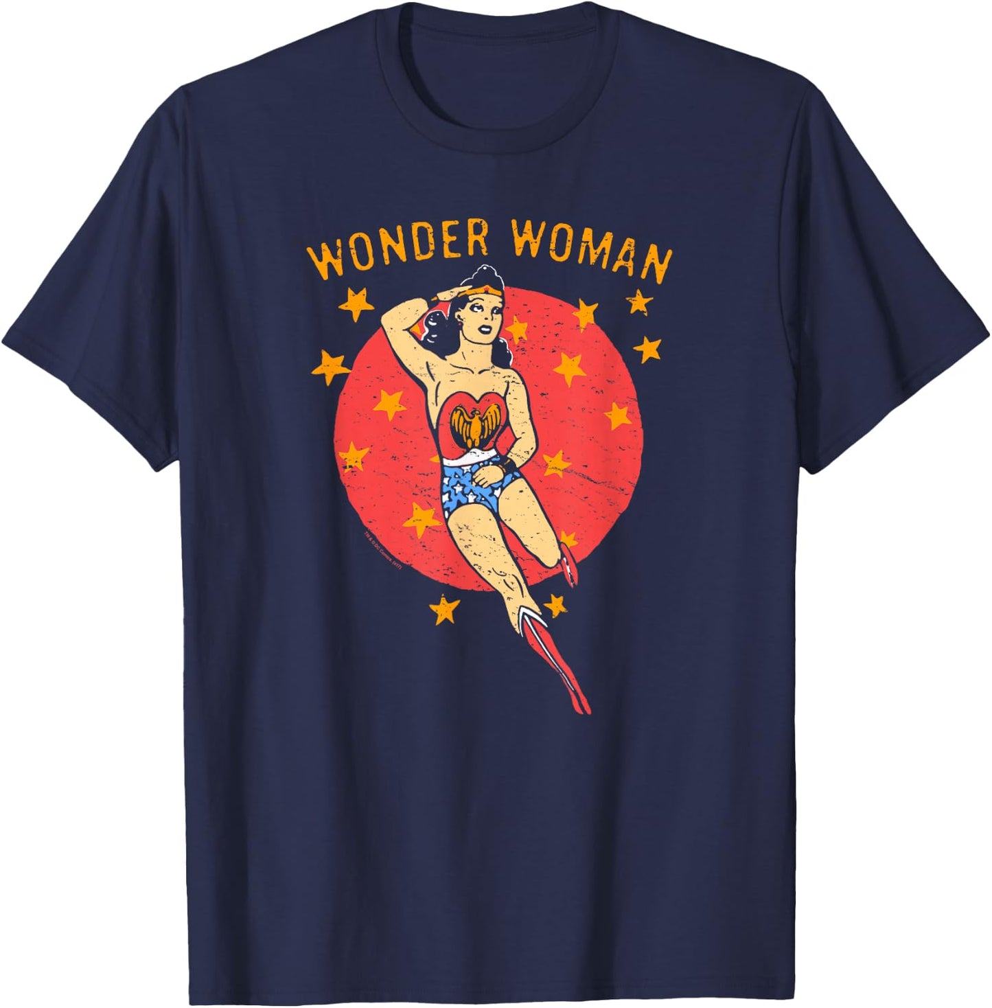 Wonder Woman Retro Wonder Circle T-Shirt - T-Shirt | Navy