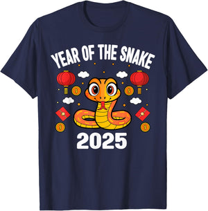 Lunar Chinese New Year of The Snake 2025 Women Kids Boys T-Shirt - T-Shirt | Navy