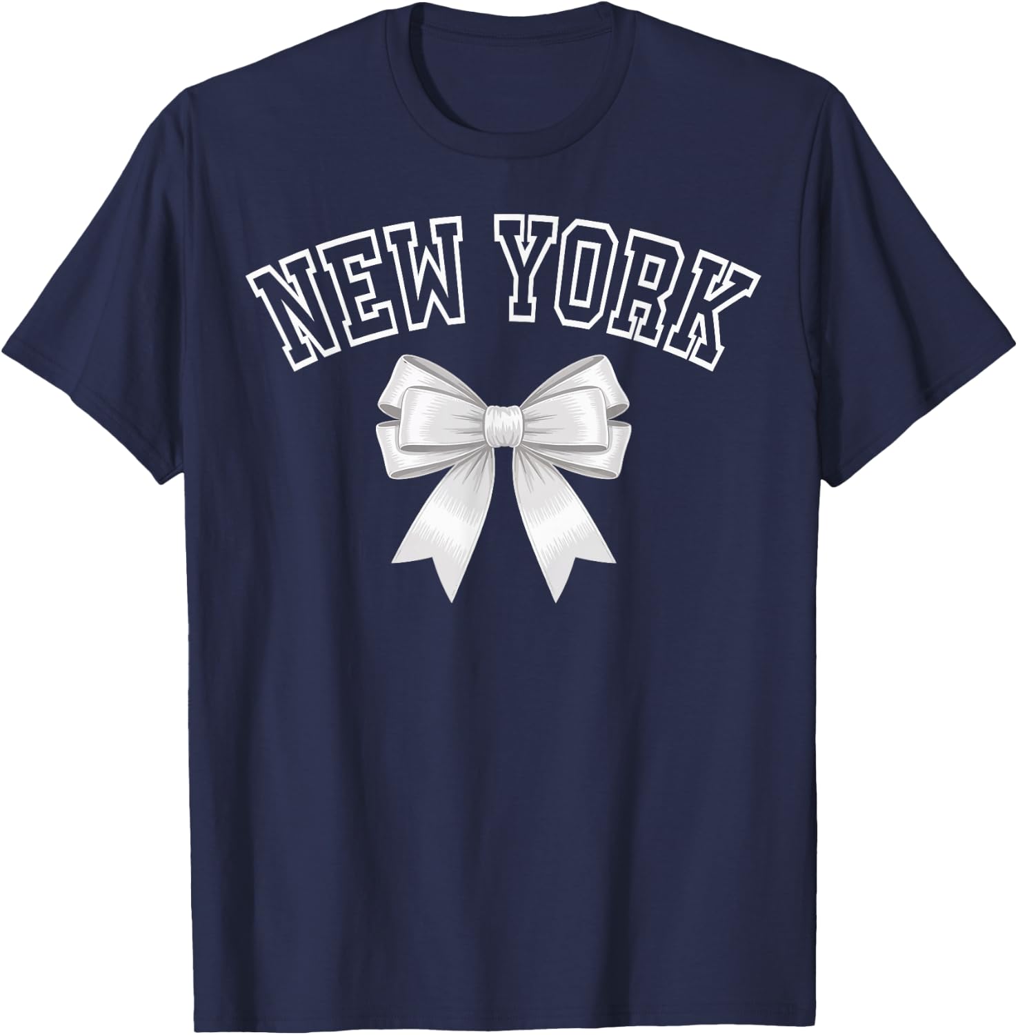 NEW YORK Coquette Bow Hometown Pride Girls T-Shirt - T-Shirt | Navy