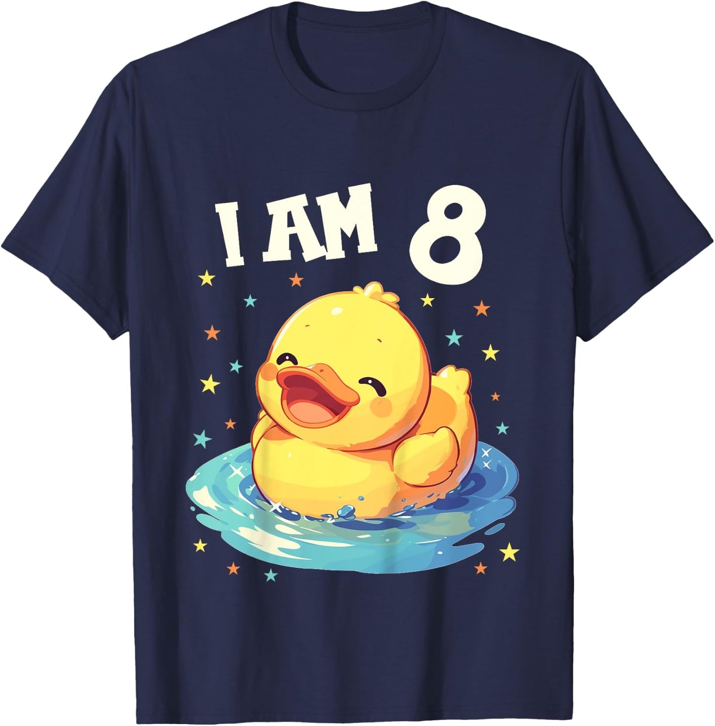 Kids 8 Years old 8 birthday Ducks Boy Girl Duck T-Shirt - T-Shirt | Navy