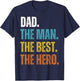 Vintage Dad The Man The Best The Hero Father's Day T-Shirt - T-Shirt | Navy