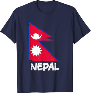 Nepal Flag T-Shirt - T-Shirt | Navy