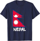 Nepal Flag T-Shirt - T-Shirt | Navy