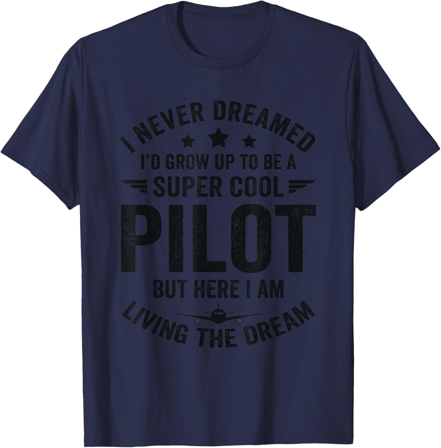 Funny Pilot Flying Aviation Airplane Cool Pilot Airplane T-Shirt - T-Shirt | Navy