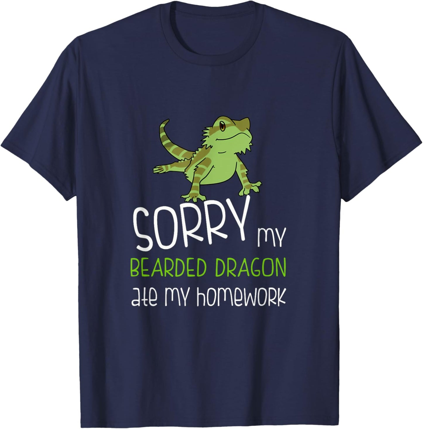 BEARDED DRAGON ATE MY HOMEWORK T SHIRT Women Kids T-Shirt - T-Shirt | Navy