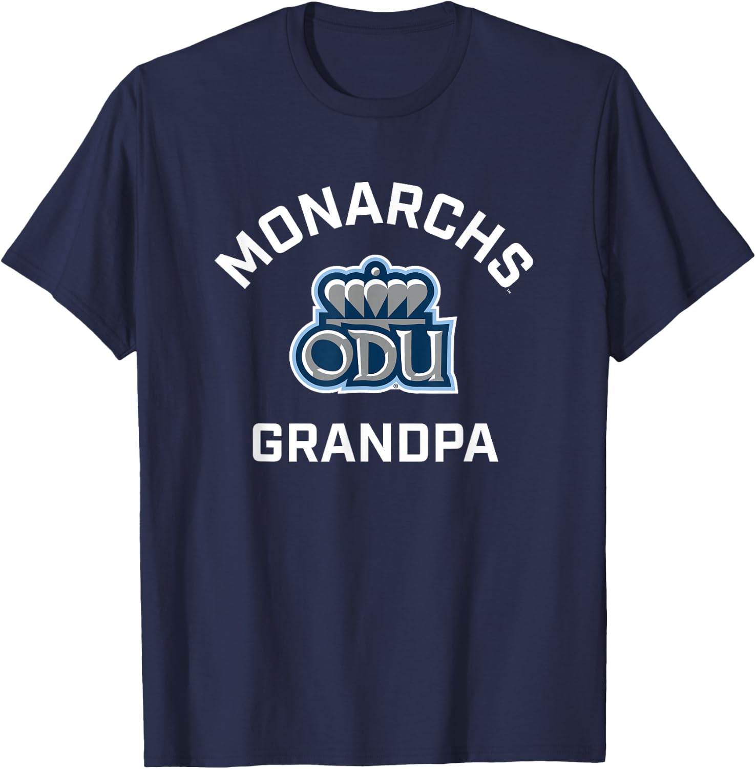 Old Dominion University ODU Monarchs Arched Grandpa T-Shirt - T-Shirt | Navy