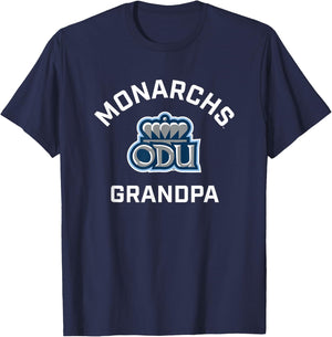 Old Dominion University ODU Monarchs Arched Grandpa T-Shirt - T-Shirt | Navy