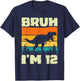 Bruh I'm 12 Year Old Dino T Rex Dinosaur 12th Birthday Boy T-Shirt - T-Shirt | Navy