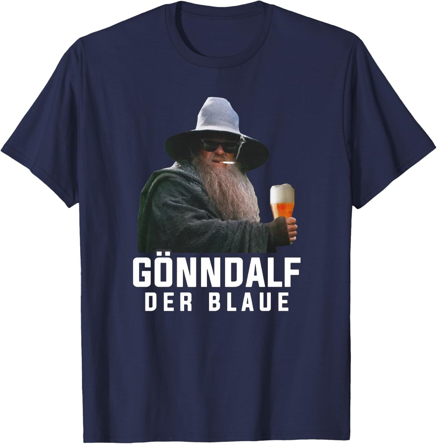 Gönndalf der Blaue Biertrinker Saufen Bier Beer Premium T-Shirt - T-Shirt | Navy