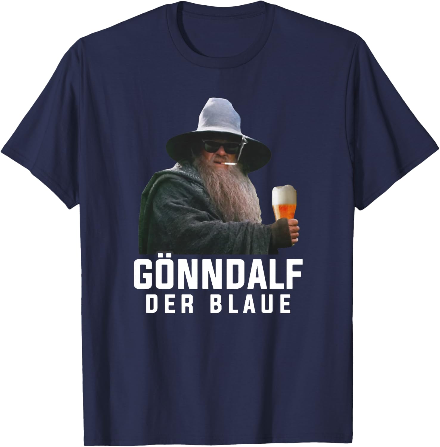 Gönndalf der Blaue Biertrinker Saufen Bier Beer Premium T-Shirt - T-Shirt | Navy