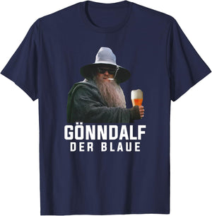 Gönndalf der Blaue Biertrinker Saufen Bier Beer Premium T-Shirt - T-Shirt | Navy