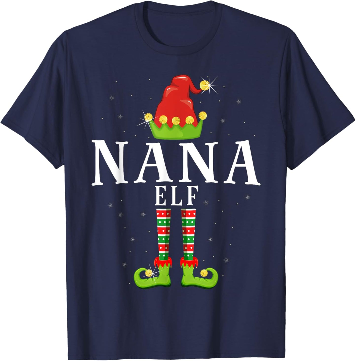 Nana Elf Christmas Matching Xmas Pajama T-Shirt - T-Shirt | Navy