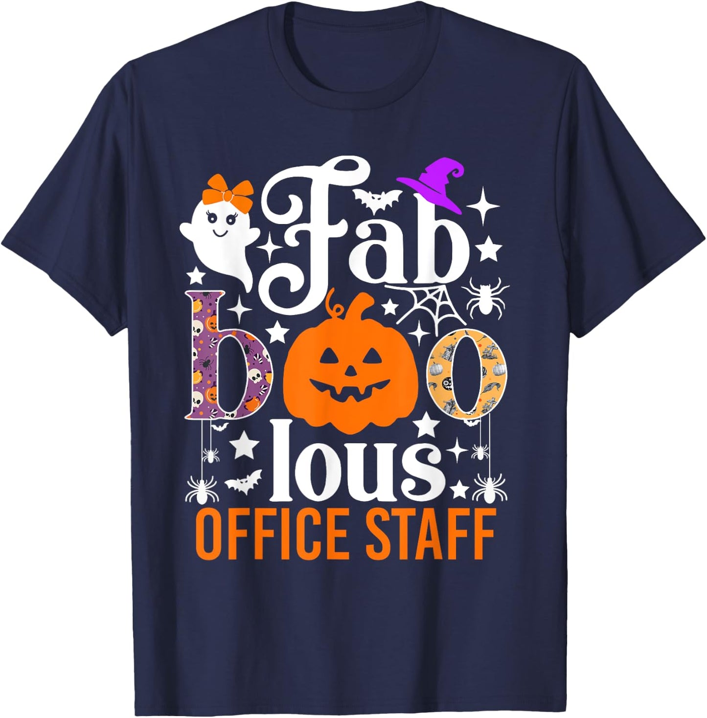 Fab Boo Lous Office Staff Shirt Funny Halloween Costume T-Shirt - T-Shirt | Navy