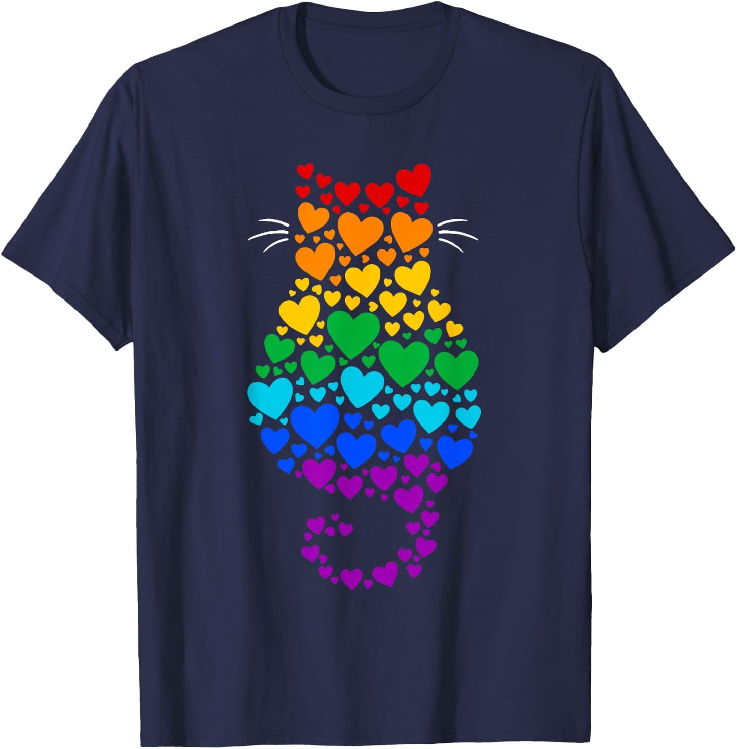 Cat LGBTQ Pride Month T-Shirt - T-Shirt | Navy