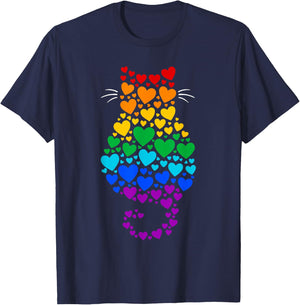 Cat LGBTQ Pride Month T-Shirt - T-Shirt | Navy