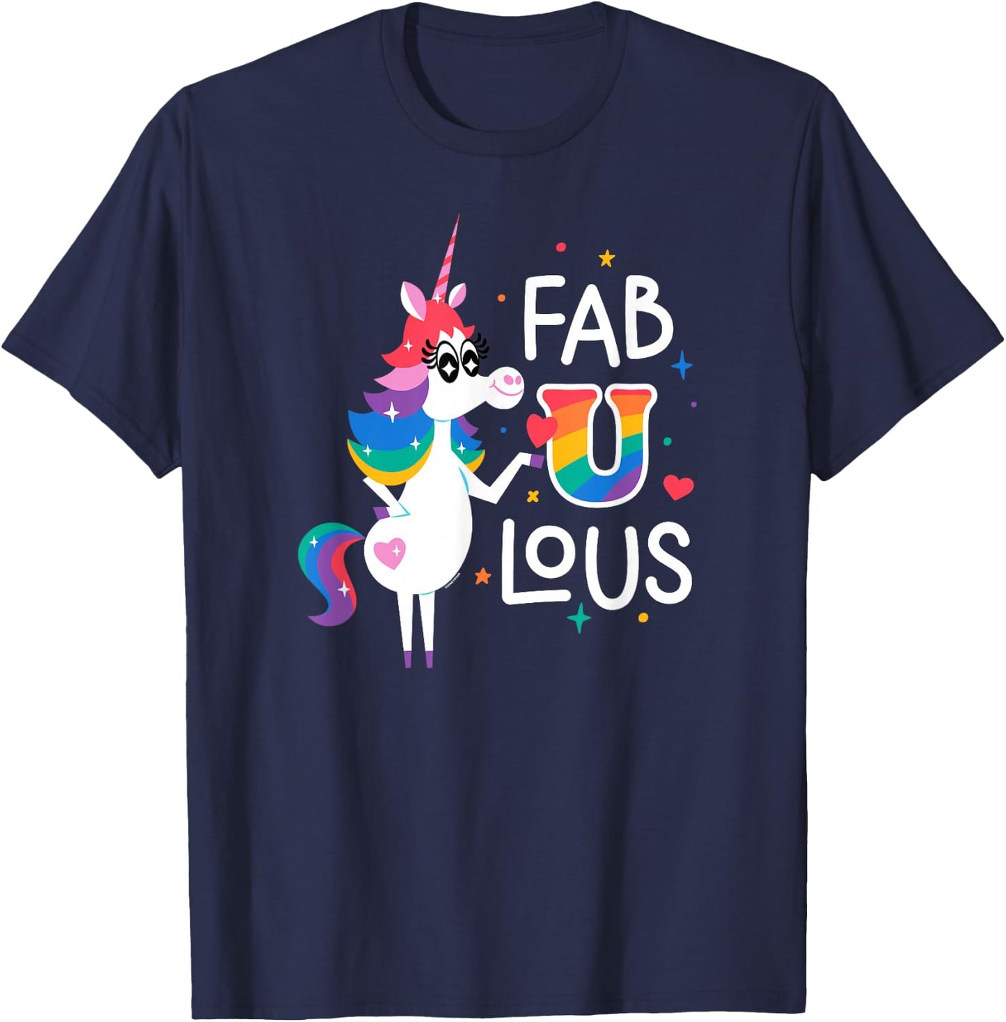Disney & Pixar’s Inside Out Rainbow Unicorn Fab U Lous Pride T-Shirt - T-Shirt | Navy