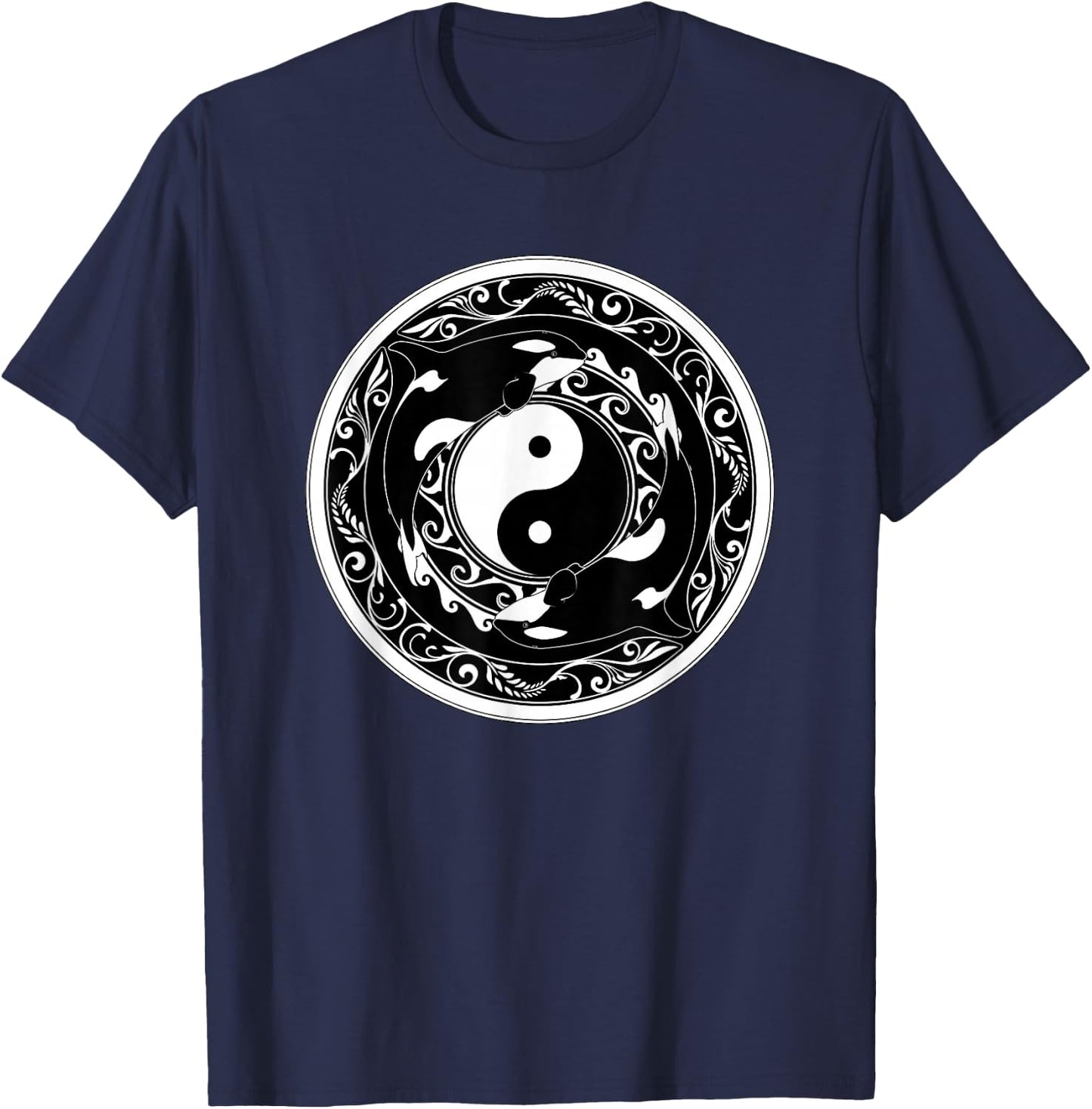Yin Yang Orcas T-Shirt - T-Shirt | Navy