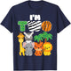 I'm Two Zoo Theme 2nd Birthday Shirt Safari Jungle Animal T-Shirt - T-Shirt | Navy