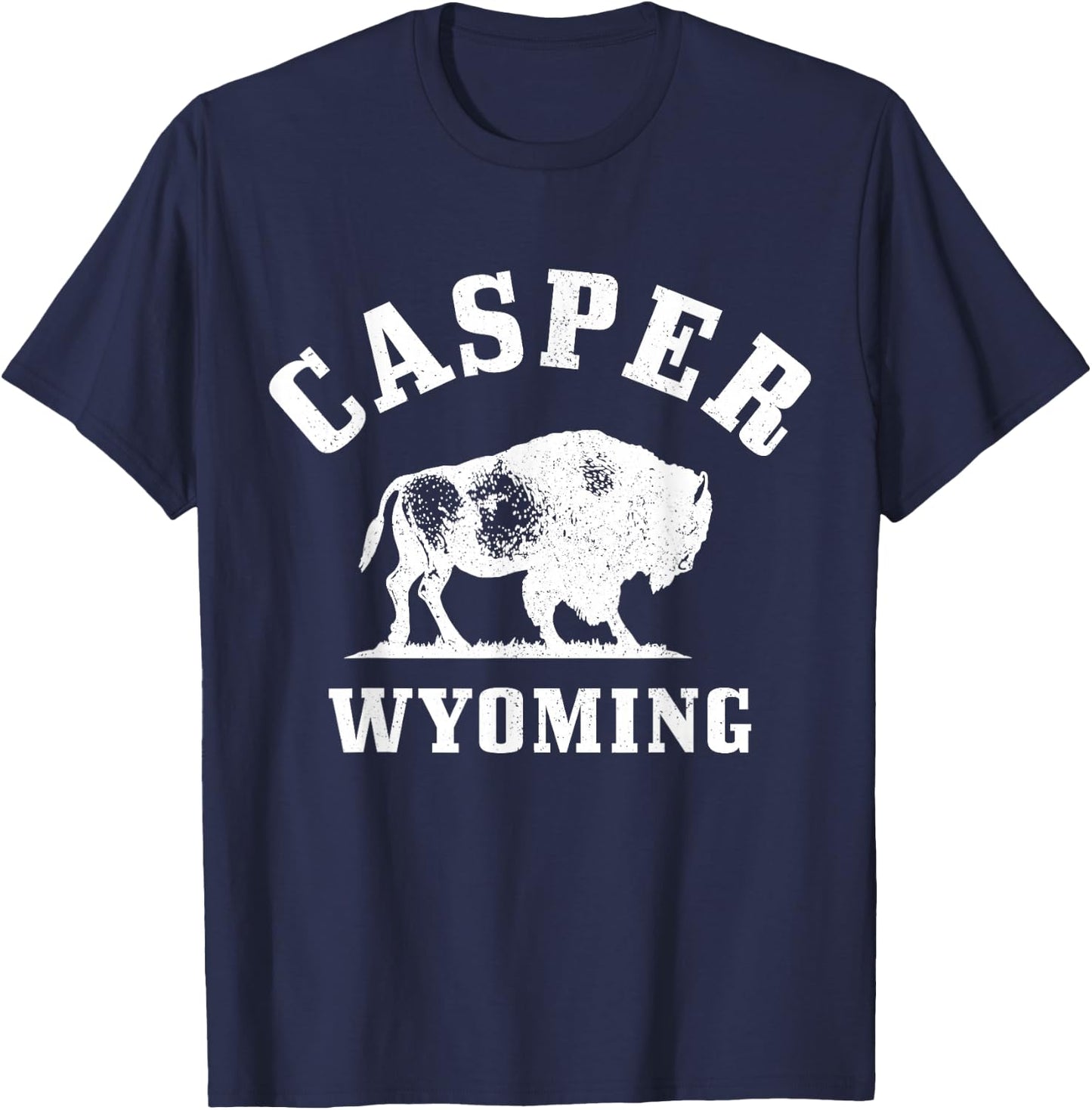 Casper Wyoming Cowboy State Bison Buffalo Vintage Pride T-Shirt - T-Shirt | Navy