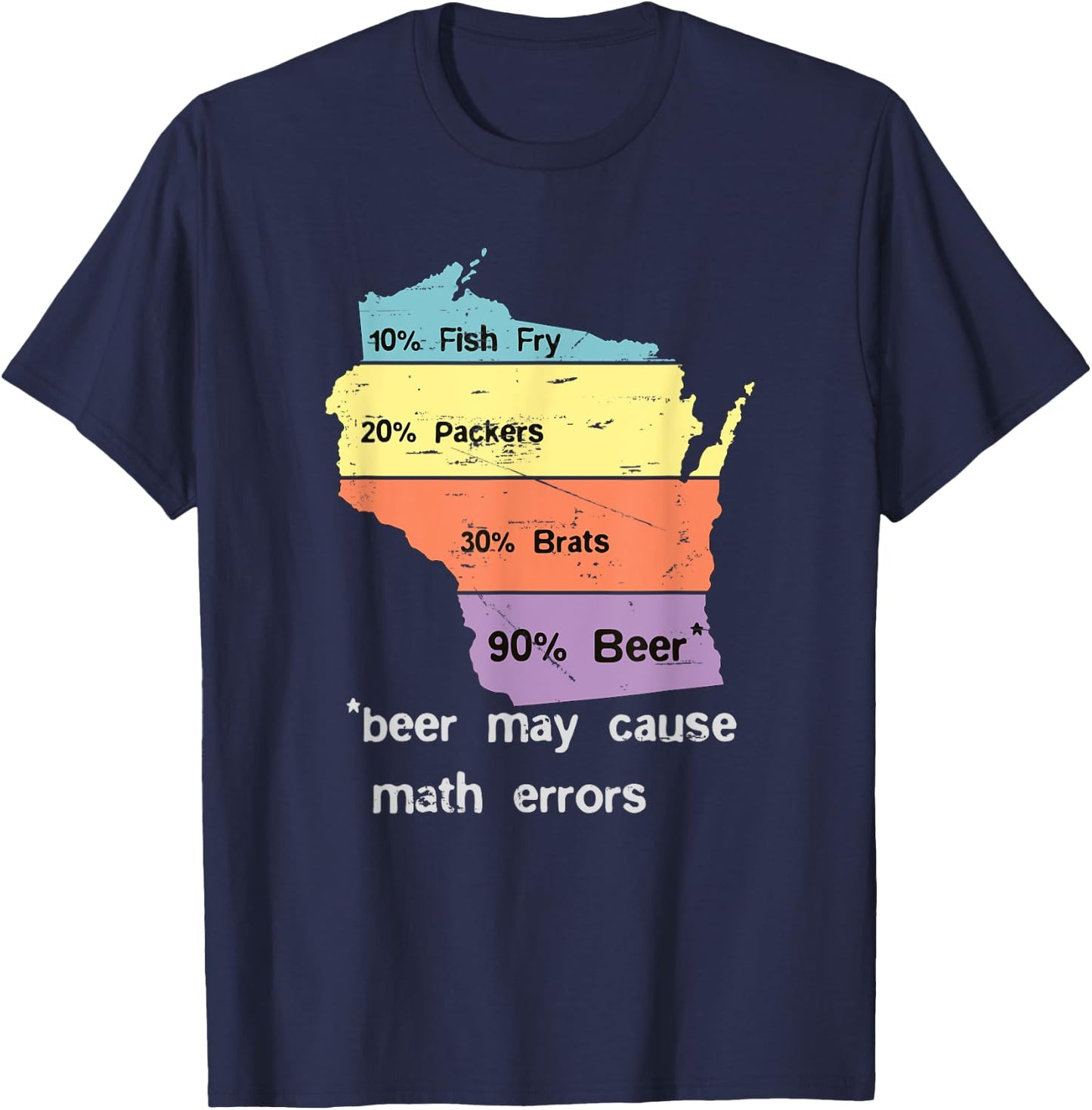 Drink Local Wisconsin Beer Drinking design T-Shirt - T-Shirt | Navy