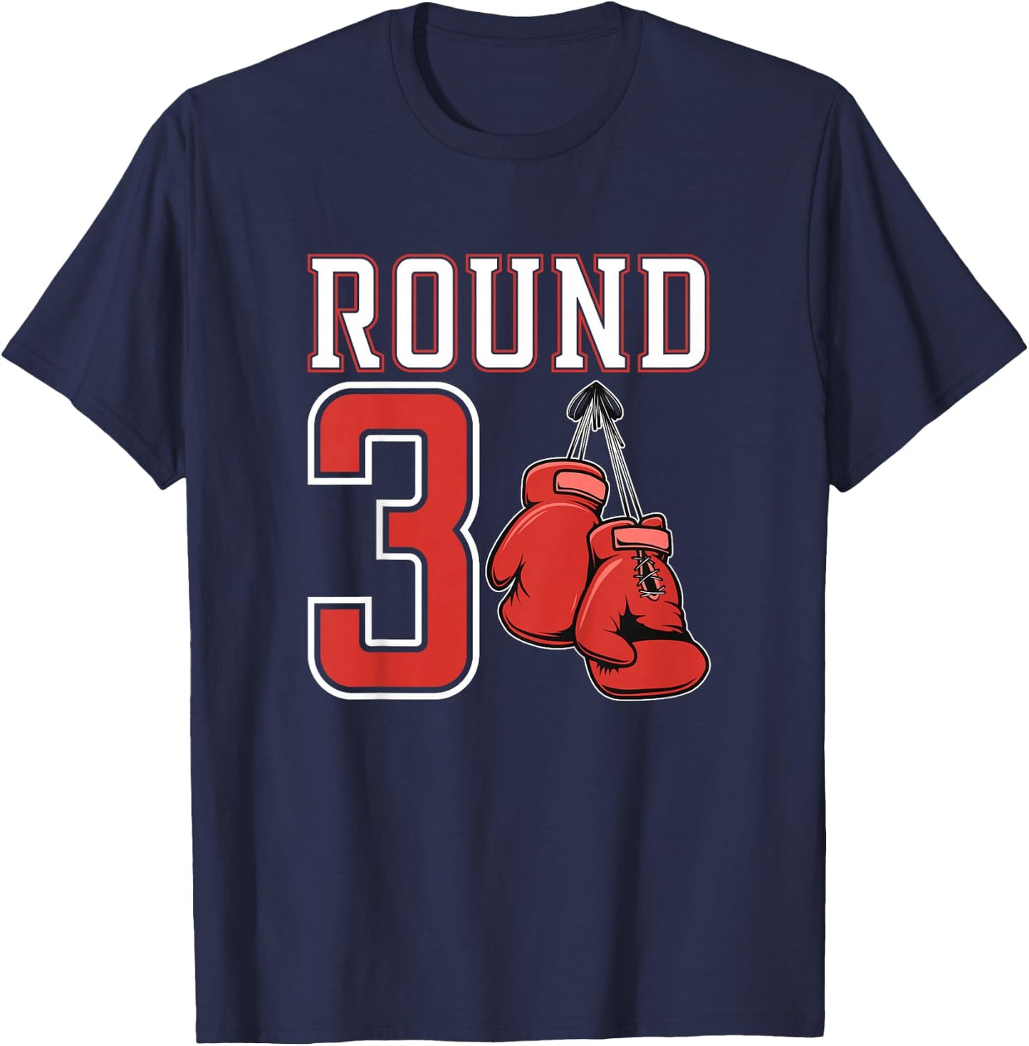 Kids 3rd Birthday Boxing Boy 3 Year Old Boxer Bday Party T-Shirt - T-Shirt | Navy