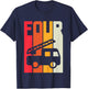 Fire Truck 4th Birthday Boys Firefighter Fireman 4 Years T-Shirt - T-Shirt | Navy