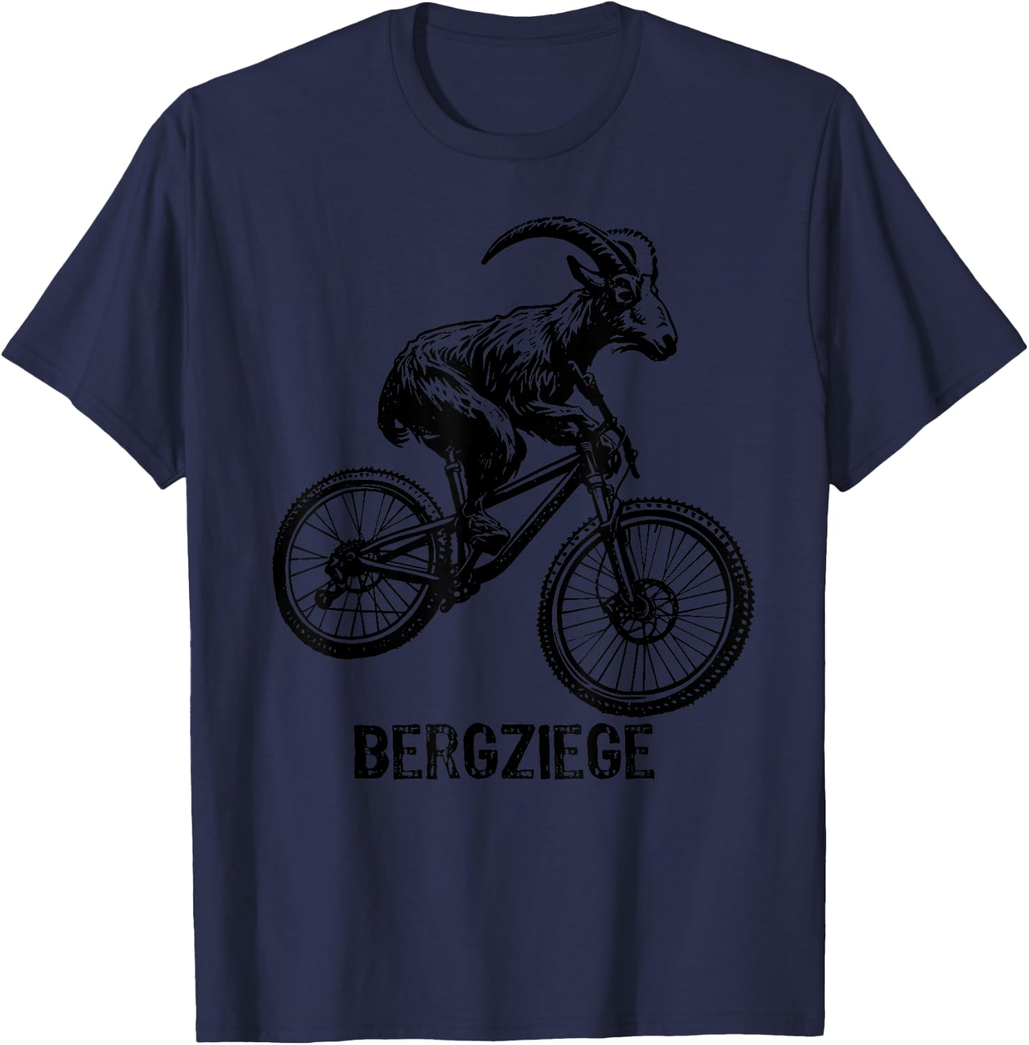 Bergziege Mountainbike MTB Downhill Berg Ziege Lustig T-Shirt - T-Shirt | Navy