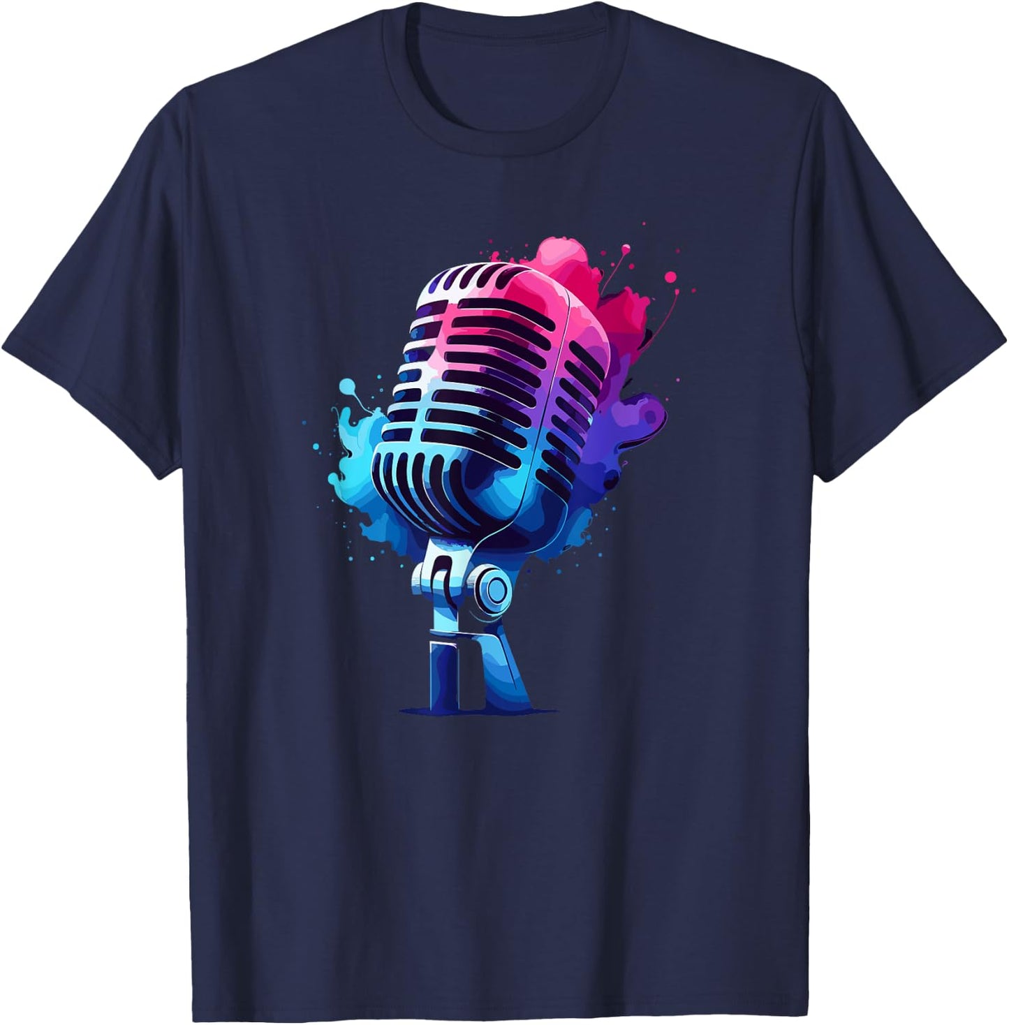 Microphone Mic Singer Podcast Animator T-Shirt - T-Shirt | Navy
