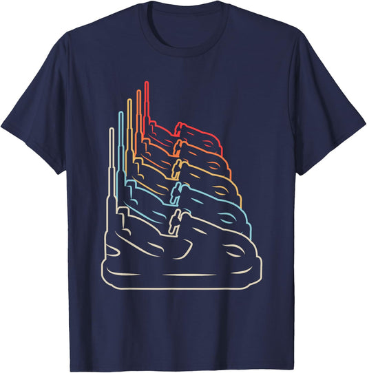 Kirmes Freizeitpark Jahrmarkt Autoscooter T-Shirt - T-Shirt | Navy
