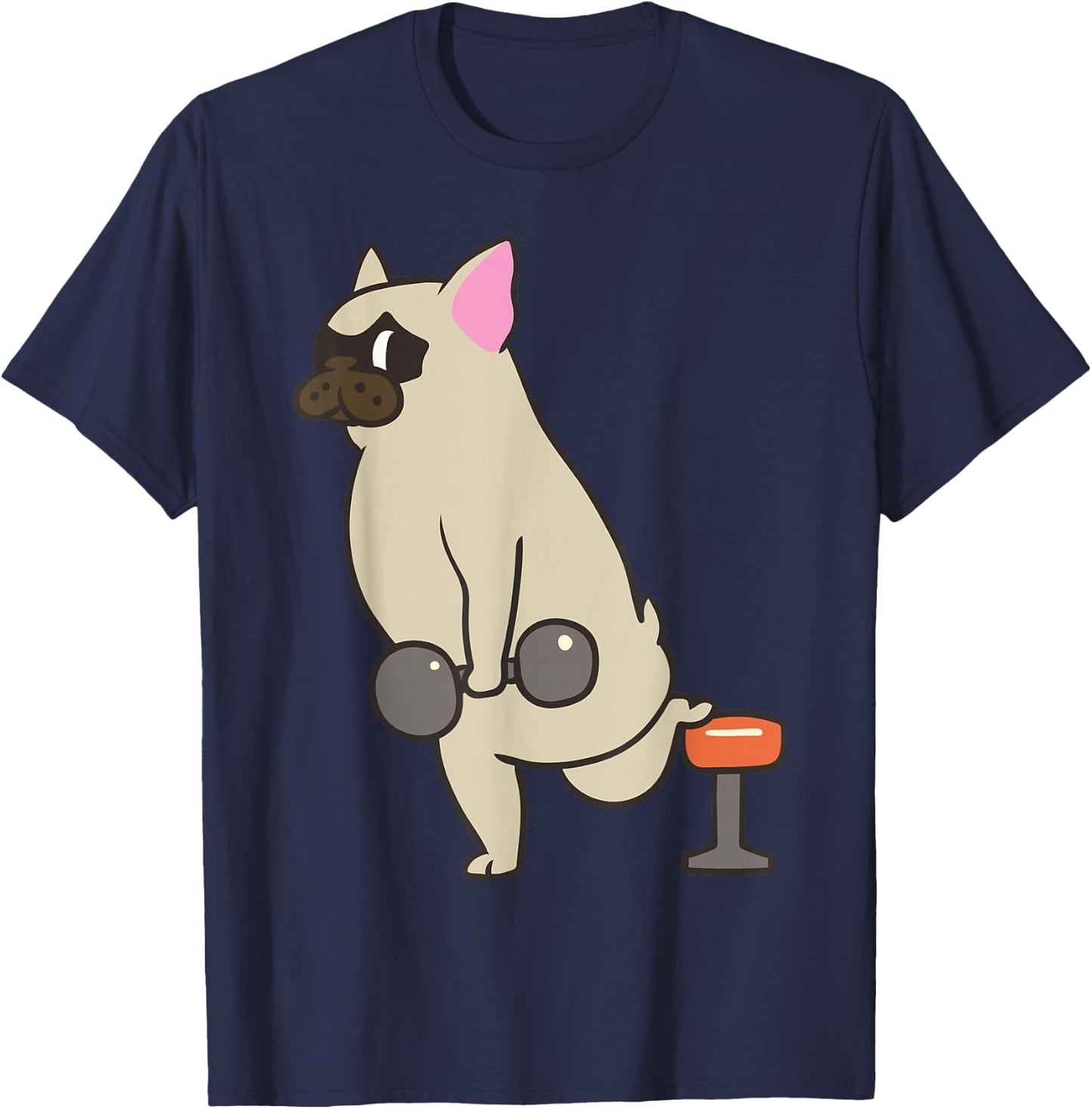 Bulgarian split squat Frenchie T-Shirt - T-Shirt | Navy