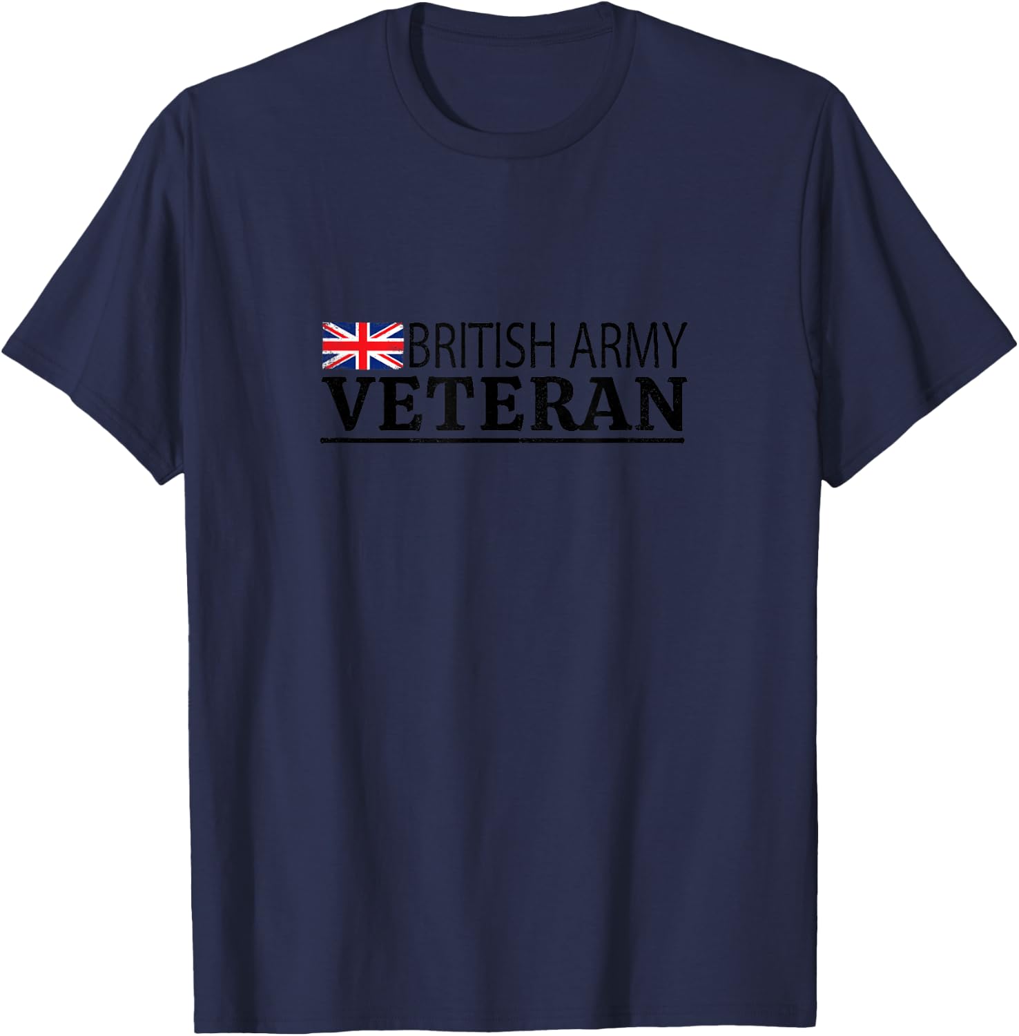British Army Veteran UK Union Jack Soldier T-Shirt - T-Shirt | Navy
