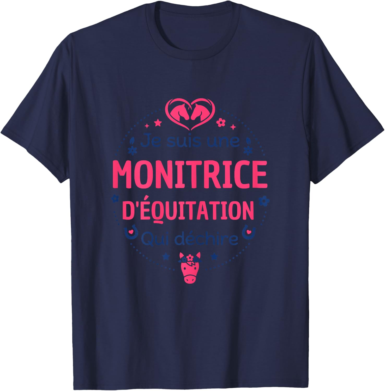 Club équestre Cheval Humour Super monitrice d'Équitation T-Shirt - T-Shirt | Navy