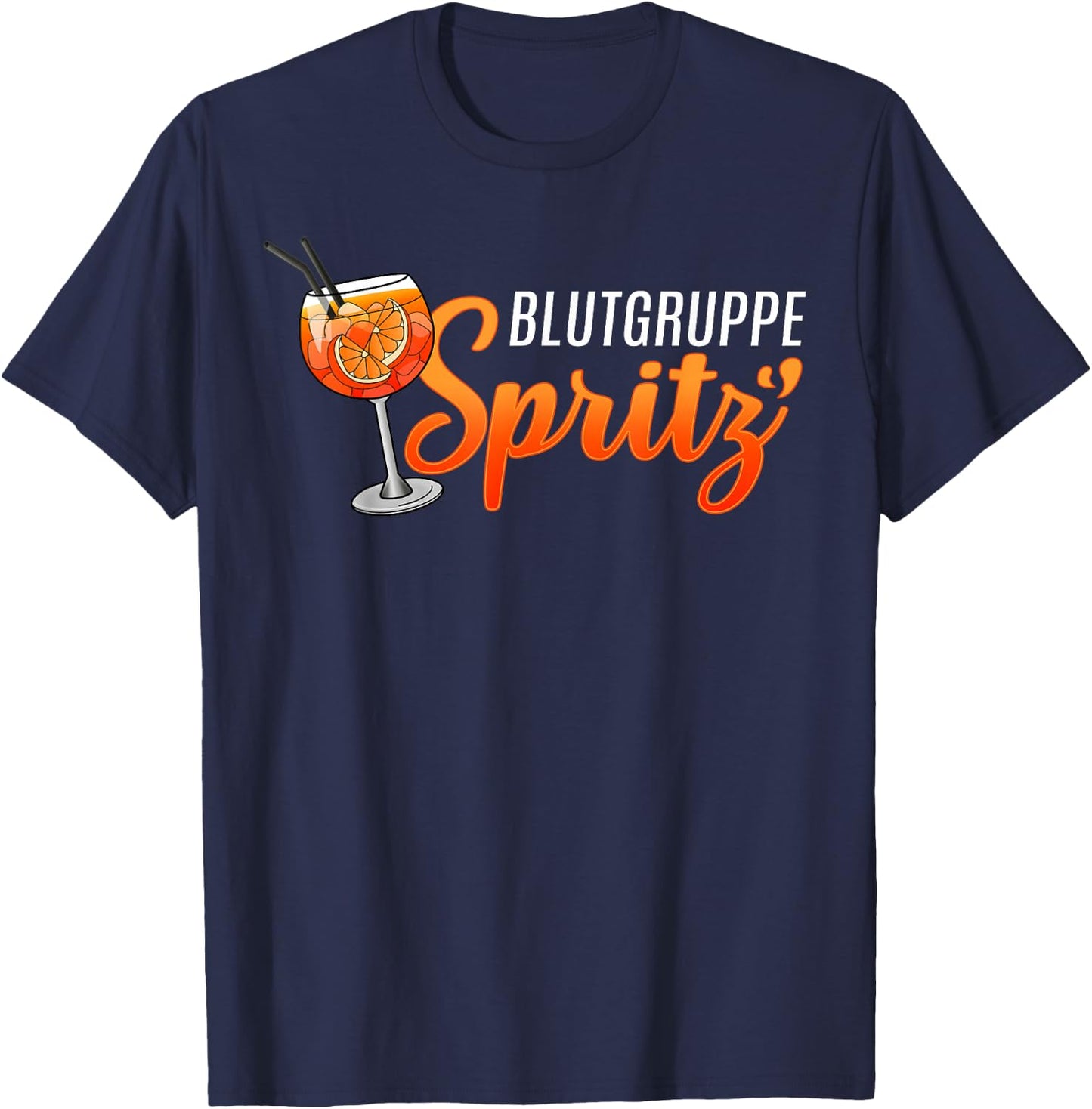 Blood Group Spray X Hallochen Aperolics Club , black T-Shirt - T-Shirt | Navy